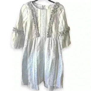 GB Girls XL Gray Striped Bell Sleeve Dress Knee Length Casual